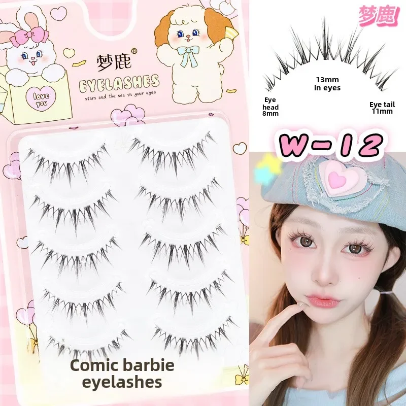 5 Pairs False Eyelashes Natural Look Fake Eyelashes Transparent Terrier Lashes Whole Eye Lashes Eyelash Elongated False Lashes