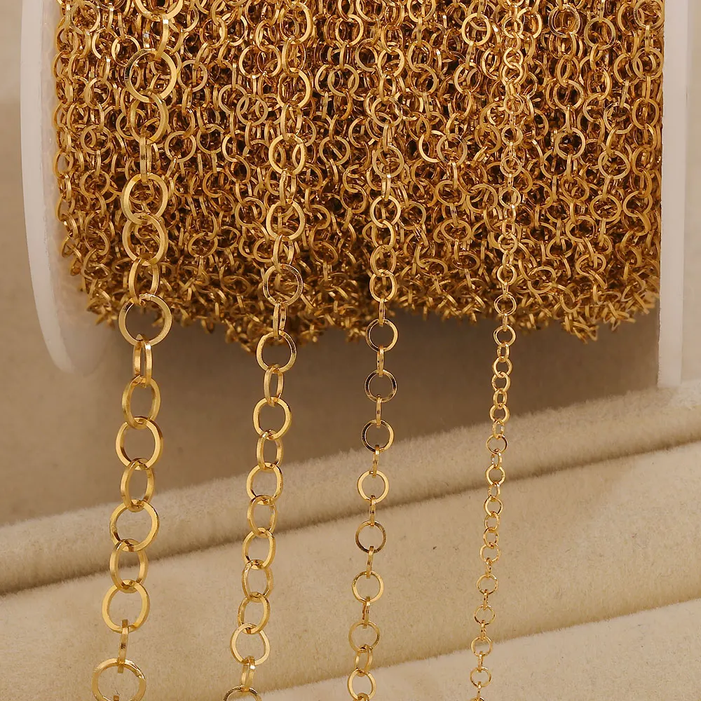 2 Meter 2-5 mm Edelstahl-O-Ketten für die Schmuckherstellung, Halskette, Armband, handgefertigte Kette, Schmuckzubehör, Gliederketten, Großpackung – Detail 2