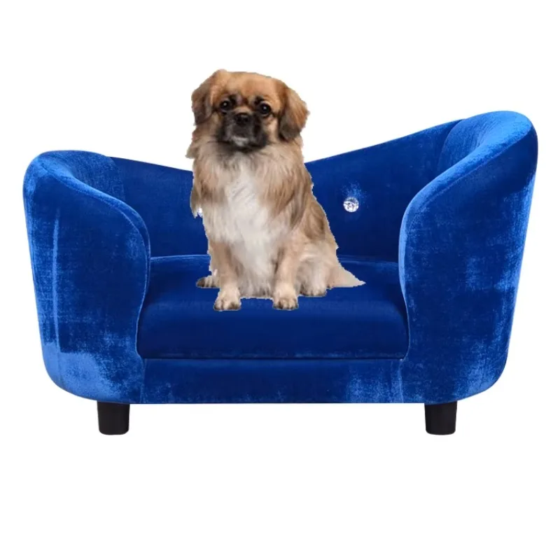 Bed blue dog seat plush dog sofa bed blue seat  plush sofa bed