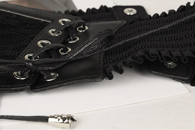 Cinturones de corsé de encaje elástico con hebilla Retro para mujer, fajas, vestido gótico Punk, cinturón de corsé para mujer en camisa, faja para vestido