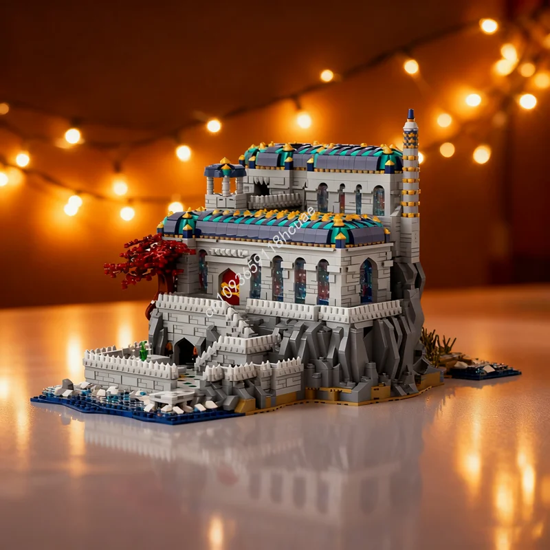 

6945 шт. MOC модель восточного дворца, строительные блоки, архитектура, сборка, креативные образовательные игрушки, детский рождественский подарок на день рождения