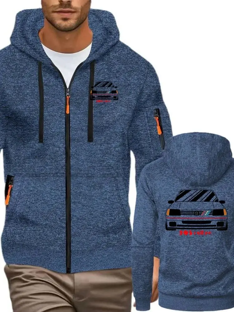 Homme Sport à capuche Wrc 205 Gti voiture Rallye course hiver Jacquard sweat tricoté Cardigan hommes veste à capuche avec fermeture éclair manteaux