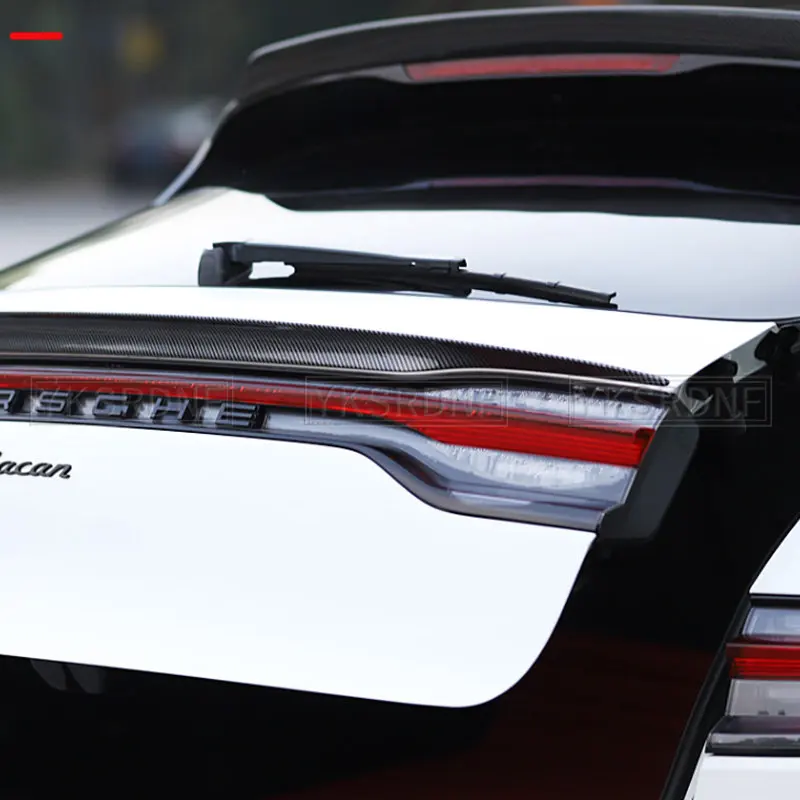 Do Porsche Macan Gts Spoiler samochodu Macan Turbo tylne światło dekoracyjne części w spojler z włókna węglowego rzeczywistym 2018-2020 — zdjęcie 6