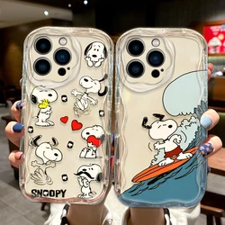 Iively Cartoon Snoopy Cool For Apple iPhone 15 14 13 12 11 XS XR X Pro Max Plus Wave Oil Funda Cover Phone Case