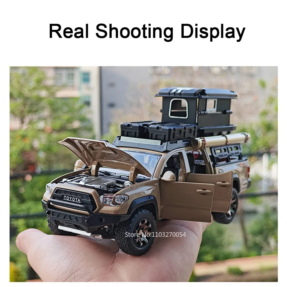 Maßstab 1:32 Tacoma Prado Auto Spielzeug Legierung Diecast Modell Türen Geöffnet Sound Licht Zurückziehen Miniatur Fahrzeuge für Kleinkind Kinder Geschenke