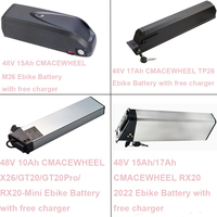 Foldable Electric Bike Battery 48V 10Ah 15Ah 17Ah Removable Lithium Ebike Battery fit CMACEWHEEL RX20 Max GT20 Pro X26 M26 TP26