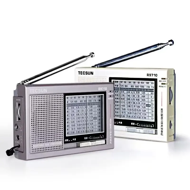 R-9710 Portable Speaker FM/MW/SW Dual Conversion World Band Radio Receiver with Built-In Speaker Portable