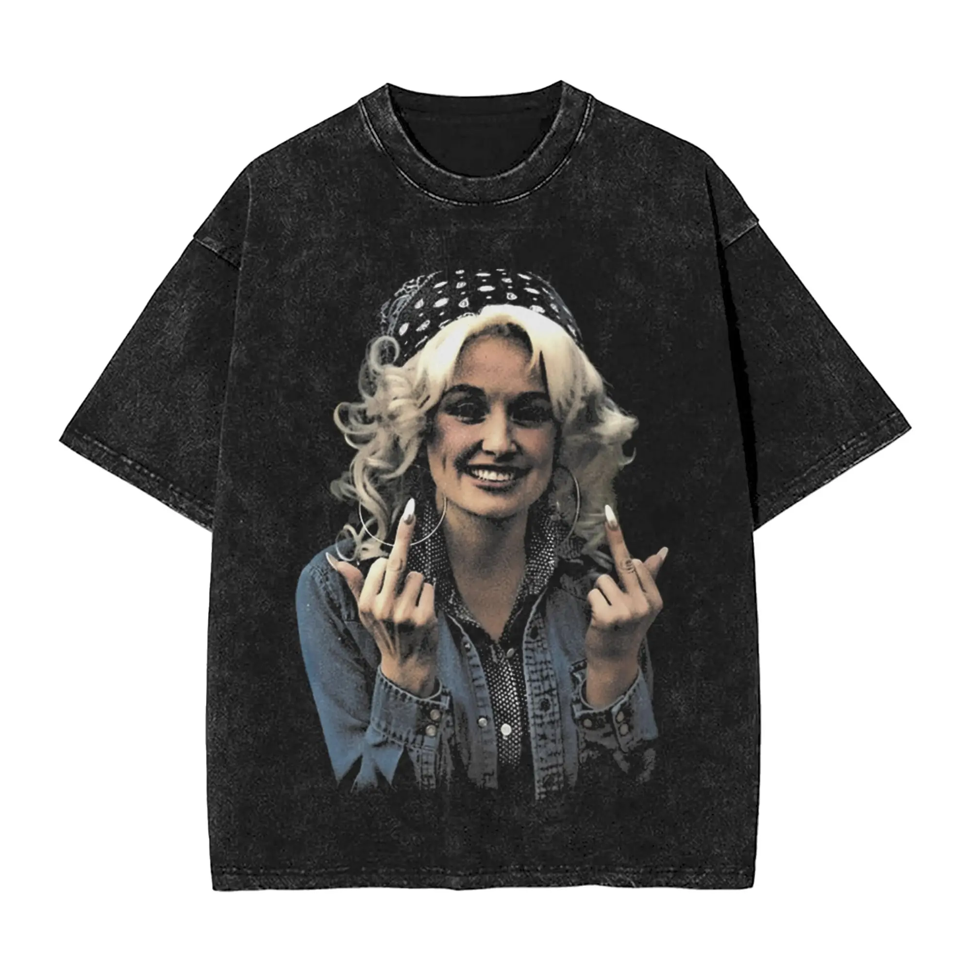 RIP Dolly Parton Washed T Shirt Streetwear Hip Hop Retro T-Shirts  Tees Men Women Cotton High Street