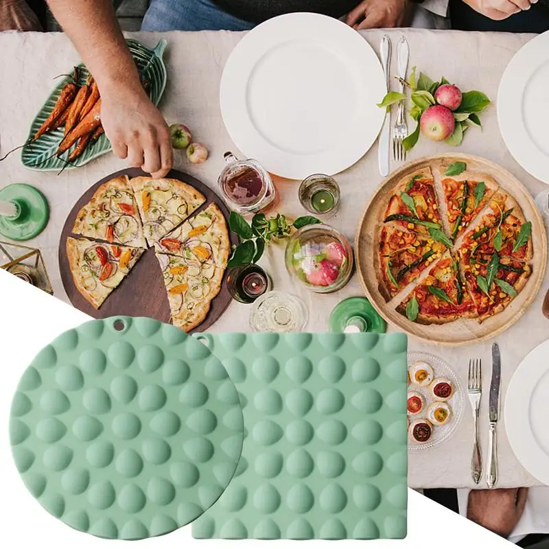 

Silicone Placemats Heat Resistant Non-Slip Mat Cup Coasters Insulation Pot Holder Thicken Table Placemat Kitchen Accessories