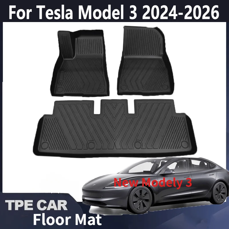 

For Tesla Model 3 2024-2026 Models Floor Mats Cargo Liner Floor Liners Trunk Mat Car Interior Accessory TPE Car Floor Mats