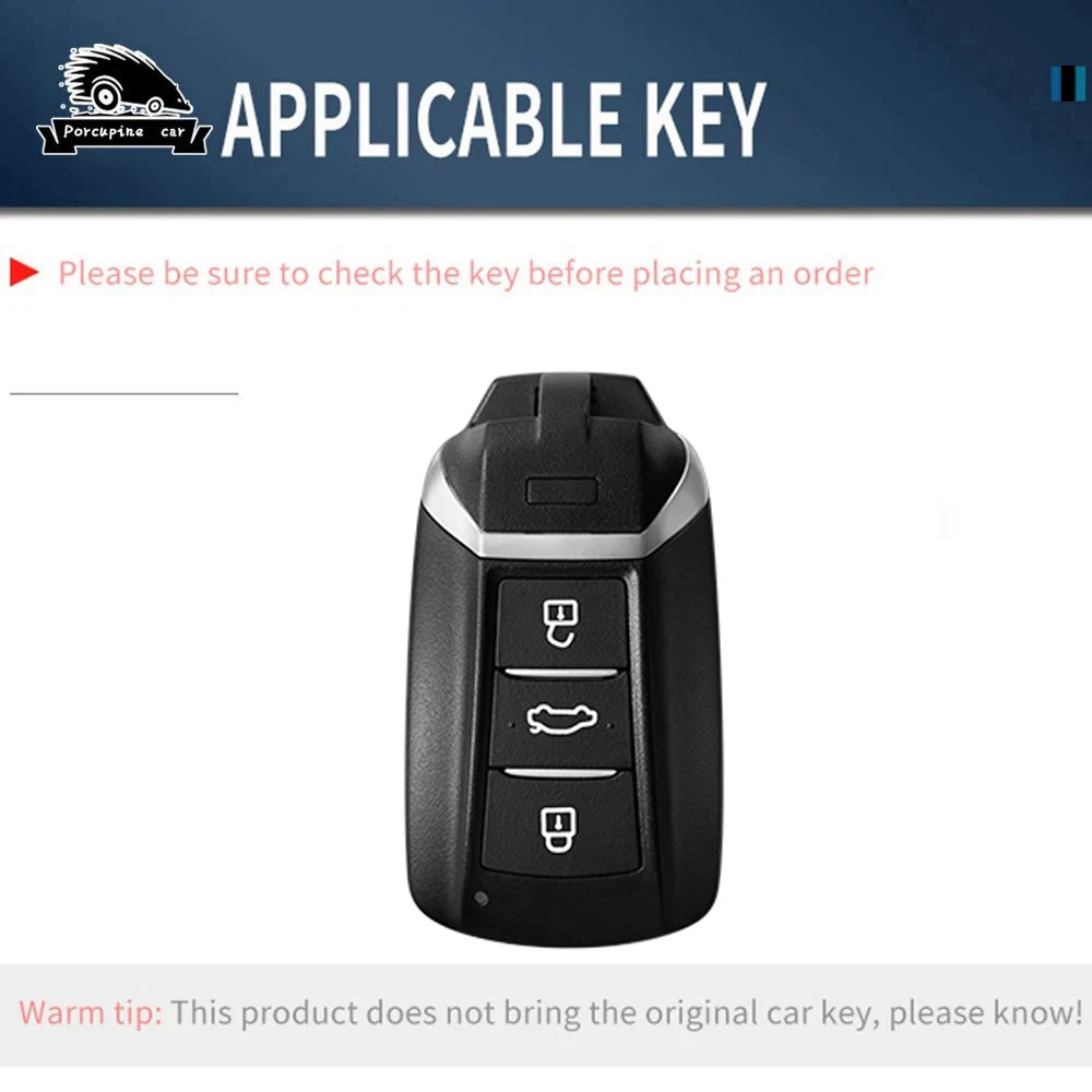 Zinc Alloy Leather Car Key Cover Keyless Remote Case Keychain Holder Auto Accessories For DFSK Dongfeng Aeolus AX7
