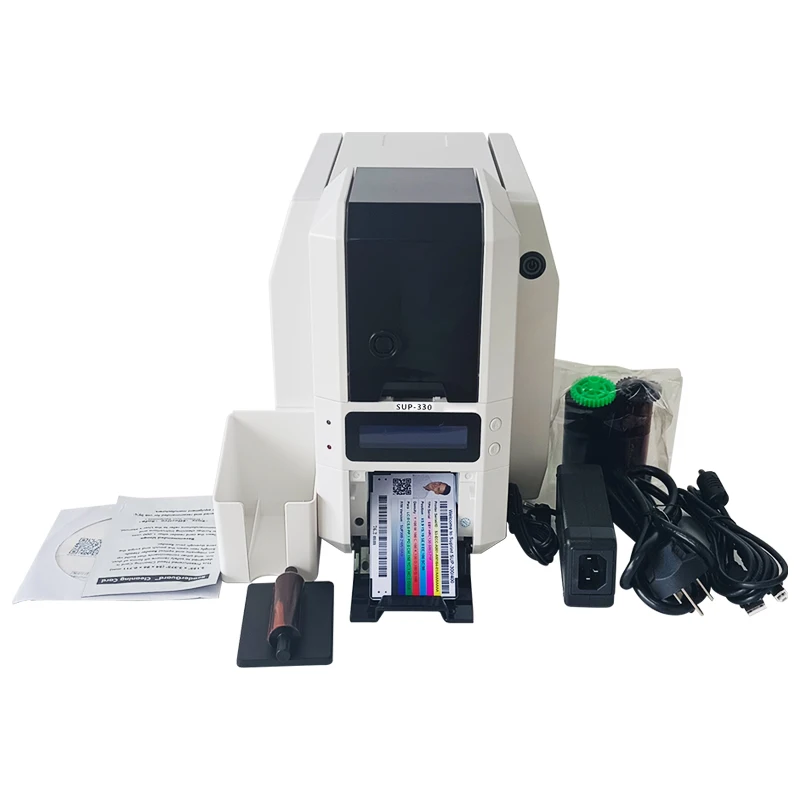 Printer with single and double-sided hologram function pvc id card printer that prints student member employee business cards