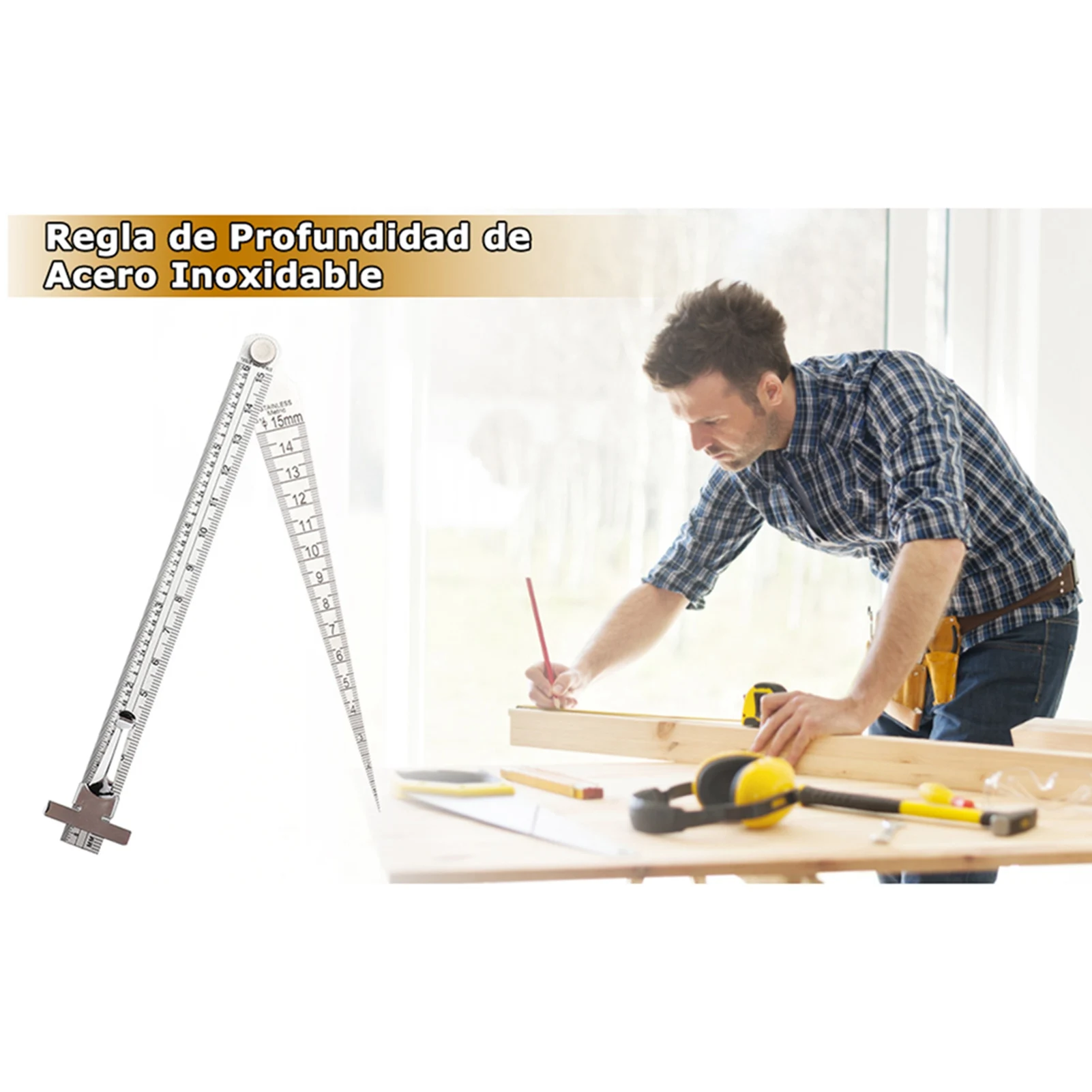 เกจวัดความลึกเครื่องเจาะรูเชื่อมสแตนเลสเกจช่องว่างไม้บรรทัดวัดความลึกเครื่องมือตรวจสอบหลุมเกจวัดขนาดรู