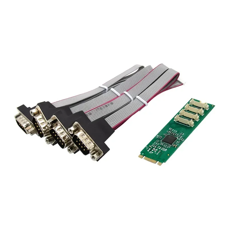 

M.2 B+M To DB9 4 Com Ports AX99100 Чип 4S DB 9-контактный RS232 Последовательный порт Промышленный COM1 Последовательный порт M2 B M KEY Карта расширения