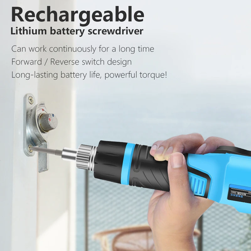 12V Electric Screwdriver Rechargeable Cordless Power Drill Screw Driver Kit Household Screwdriver With Accessories Power Tool