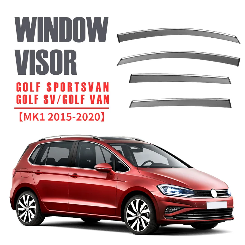 

For Volkswagen Golf Sportsvan Golf SV 2015-2020 Plastic Window Visor Vent Shades Sun Rain Deflector Guard For Volkswagen Golf