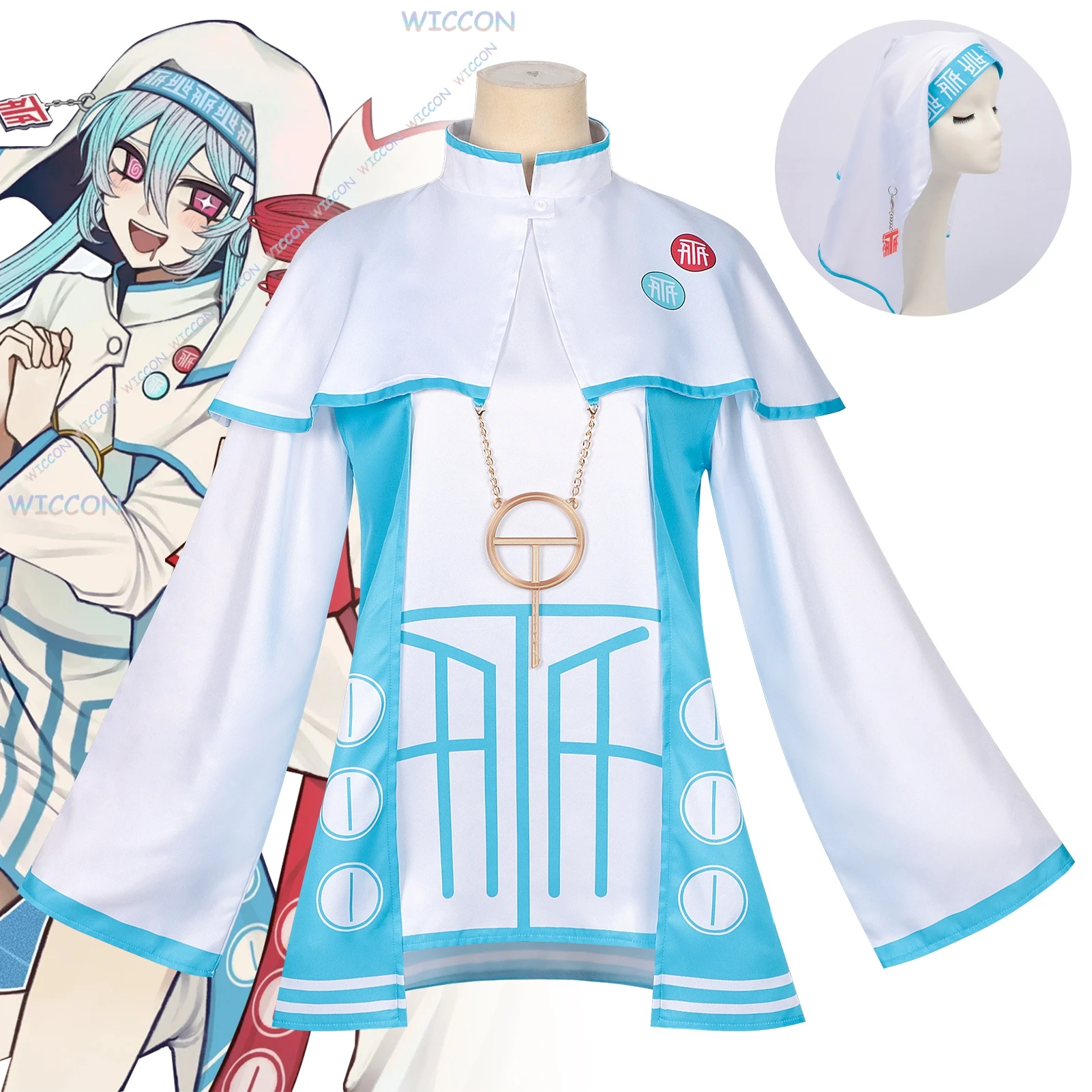 أزياء OHaYo/Kasane Mikv Teto التأثيرية شعر مستعار لامع Diva لا تصدق قصة T ذيل حصان لعب الأدوار Vtuber حفلة الهالوين للنساء #4