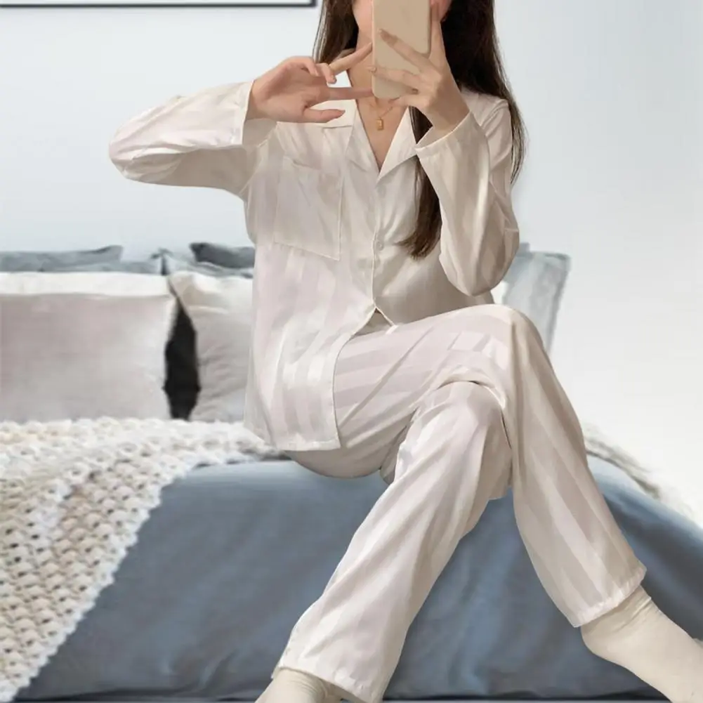 Couple Pajamas Men and Women Cotton Sleepwear Turn-down Collars Long Sleeve Pants Pyjama Sets Solid Autumn Winter Nightwear Suit