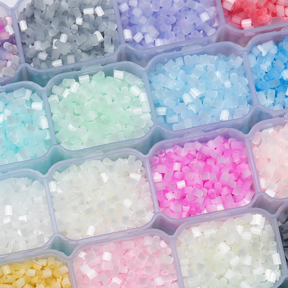 

500pcs/lot 2mm Glass Colorful Tube Bead Round Spacer Loose Beads for Jewelry Making DIY Findings Crafts Accessories