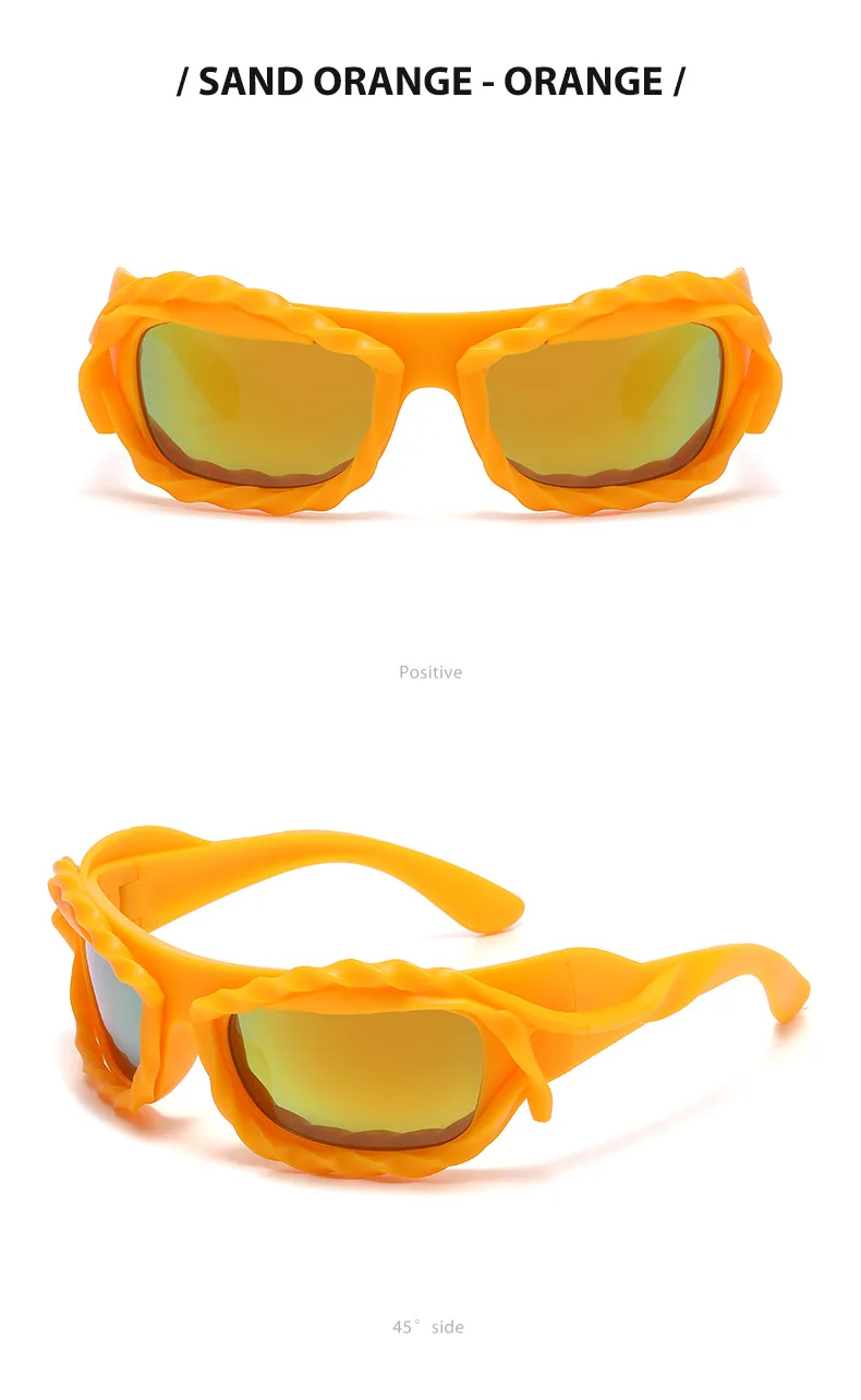 Trendige Techwear-Style Unregelmäßige Sonnenbrille, Nischendesign, Sonnenschutz & Blendschutz, Vielseitige Sonnenbrille 68192 – Detail 15