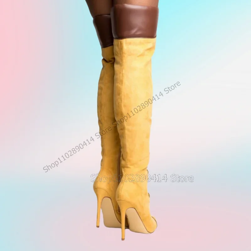 Yellow Brown Cross Tied Pointed Toe Boots Side Zipper Women Shoes Thin High Heels Novel Fashion Banquet 2023 Zapatos Para Mujere