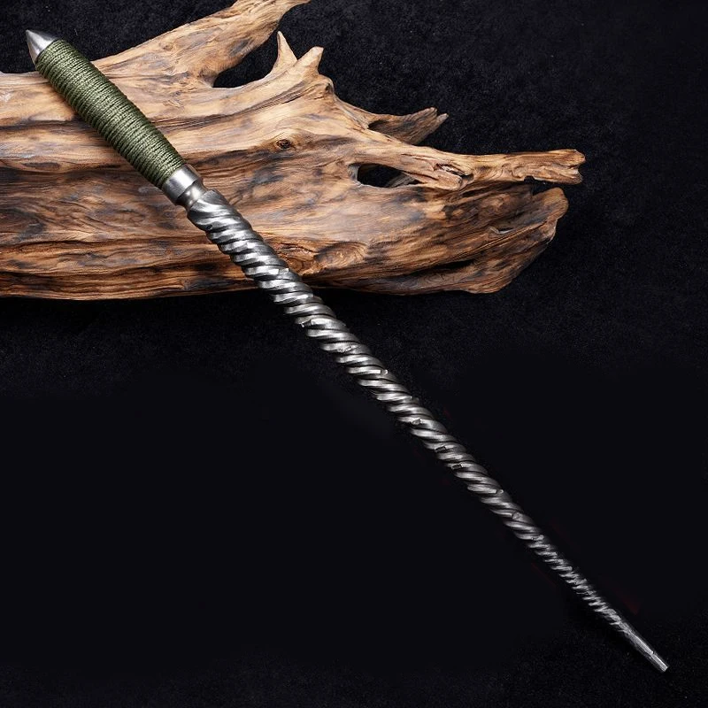 56cm Handmade Chinese Traditional Outdoor Martial Arts Stainless Steel Car Emergency Short Stick Tools