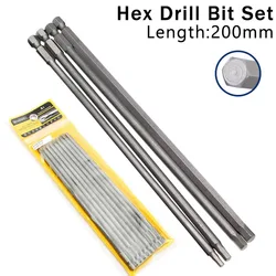 4/10PCS 200mm Hexagon Screwdrivers H3 H4 H5 H6 Screwdriver Bit Set Precision Impact Driver Magnetic Anti Slip Electric Hex Shank