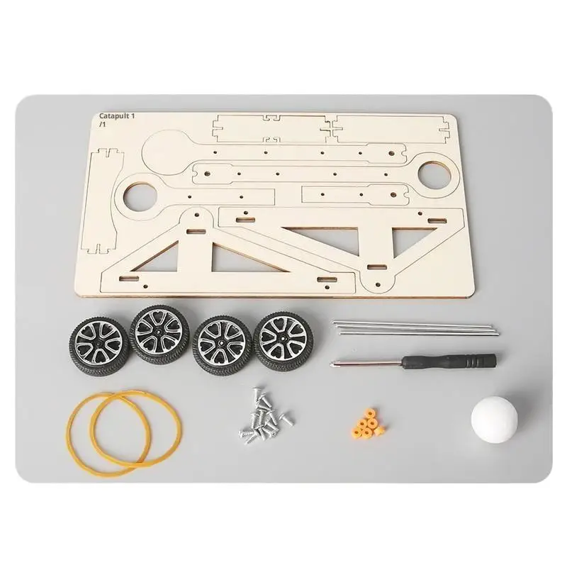 1 Set Kit di esperimenti scientifici fai-da-te e modello educativo Giocattolo catapulta fai-da-te Giocattoli scientifici di fisica per progetti regalo per bambini