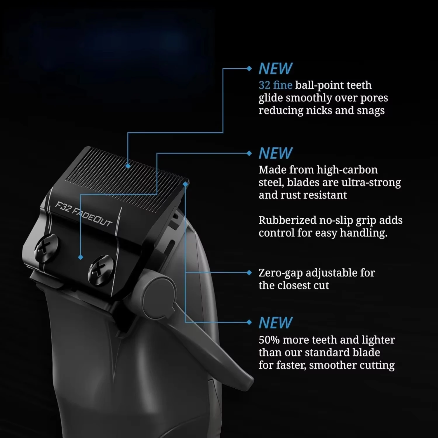 F32 High Precision Zero Adjustable Replacement Blades Compatible with Wahl 5 Star Vapor Clipper Professional F32 Fadeout Blade