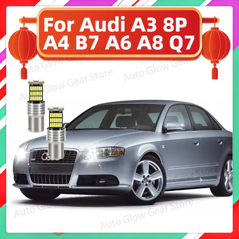 

2Pcs Car LED Daytime Running Light For Audi A3 8P A4 B7 A6 C6 A8 4E Q7 TT 8J Canbus 1156 P21W Ba15s DRL LED No Error