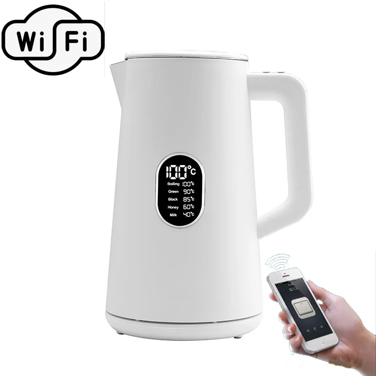 

1500Ml Electric Smart Digital Keep Warm Stainless Steel Jug Tu-ya Wifi Double Layer Kettle Temperature Control With App