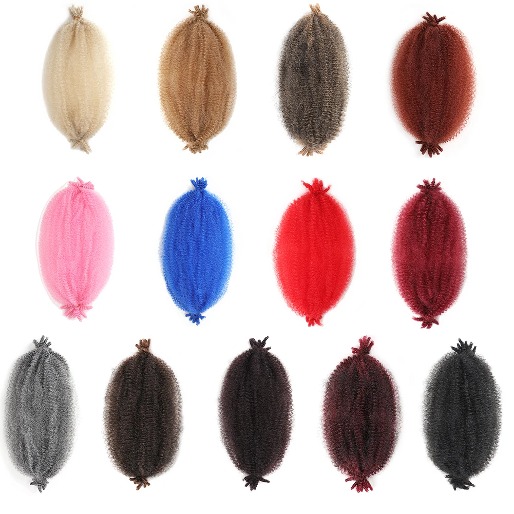 Extensões de cabelo afro Kinky pré-separadas, macias Locs, torção sintética Marley, trançando o cabelo, Springy, 16 em, 24 em