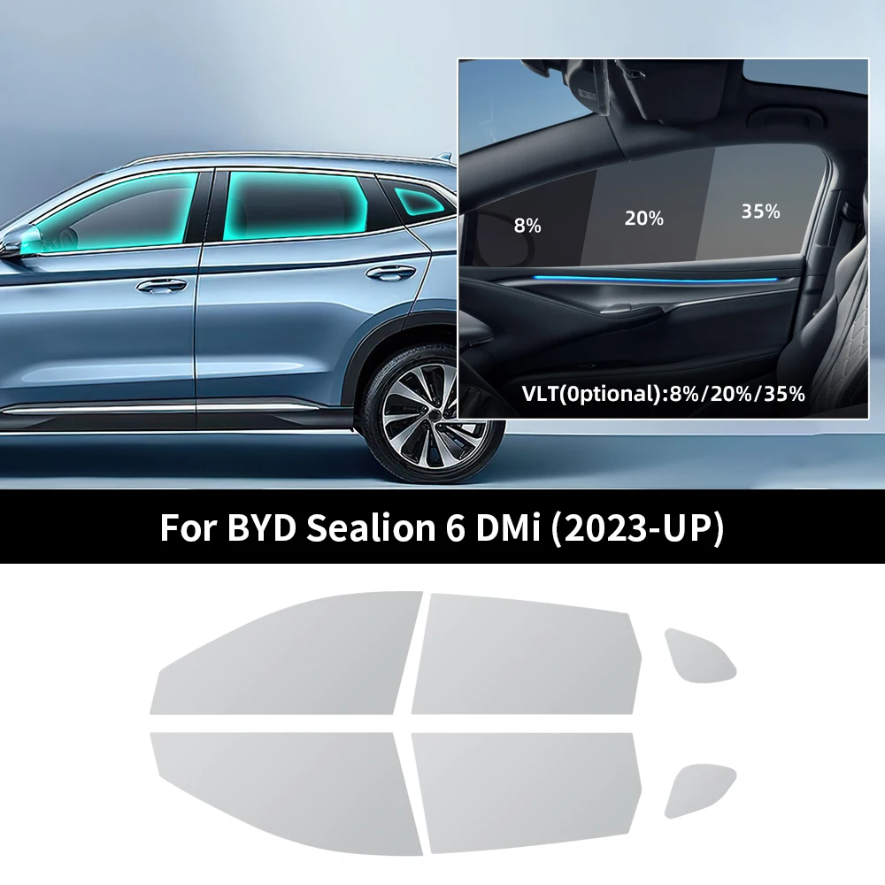 

For BYD Sealion 6 DMi 2023 2024 2025 Pre-Cut Easy Install Car Window Tint Film Kit Solar Tinted Film Privacy,Heat &UV Protection