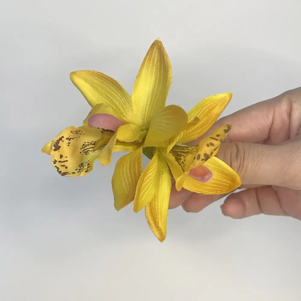 Flower Simulation Flower Hair Clip Bohemia Cloth Orchid Duckbill Clip Large Size Ponytail Clip Korean Style Hairpins Vacation