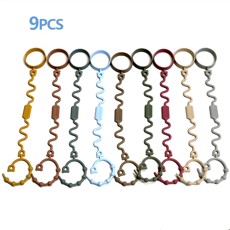 1/9PCS Baby special anti-loss chain food-grade children pacifier anti-drop chain teether toys water cup strap anti-loss rope