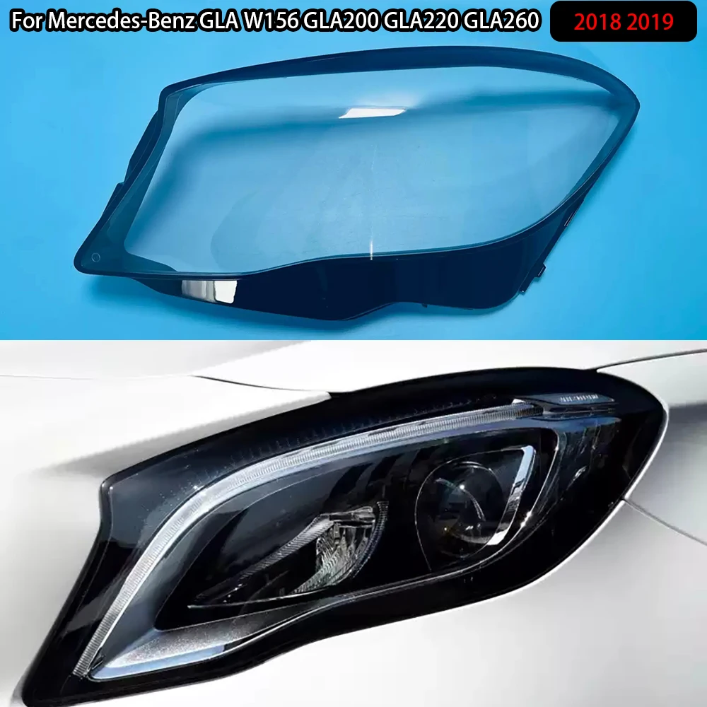 For Mercedes-Benz GLA W156 GLA200 GLA220 GLA260 2018 2019 Headlamp Cover Transparent Lampshade Headlight Shell Lens Plexiglass