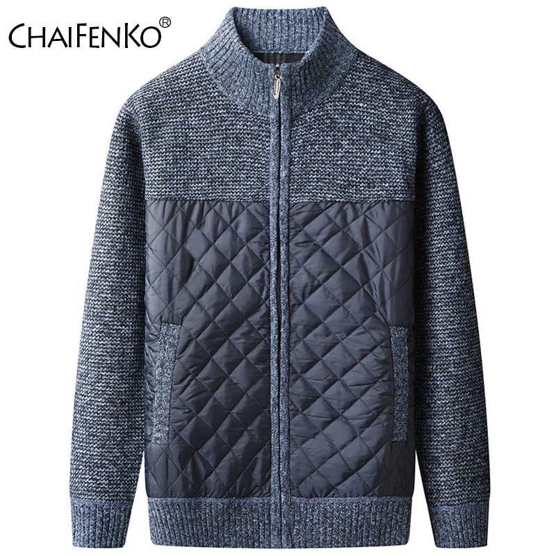 

New Men Casual Stand Collar Sweater Outdoors Fleece Thickening Coat Autumn Winter Solid Fashion Versatile Cardigan Jacket Men