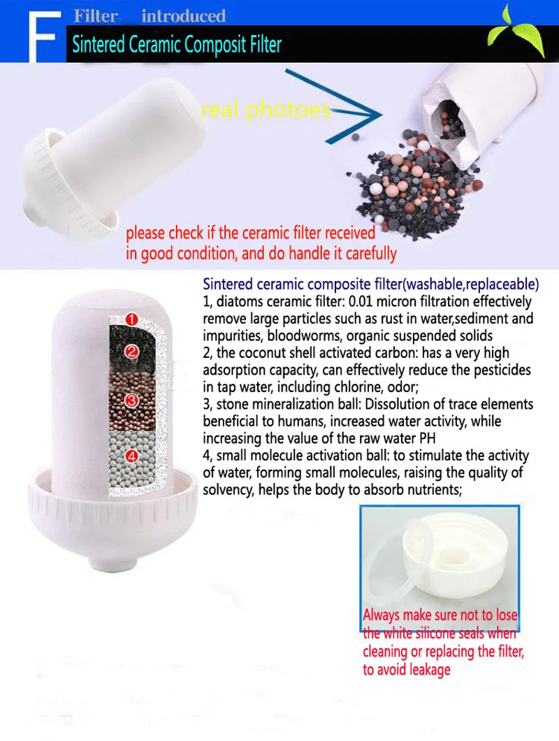 0.1micro ล้างทําความสะอาดได้เซรามิคและคาร์บอน NANO Energy รวมกรองเทียน/ตลับหมึก/สําหรับก๊อกน้ํากรอง QY-TF001p