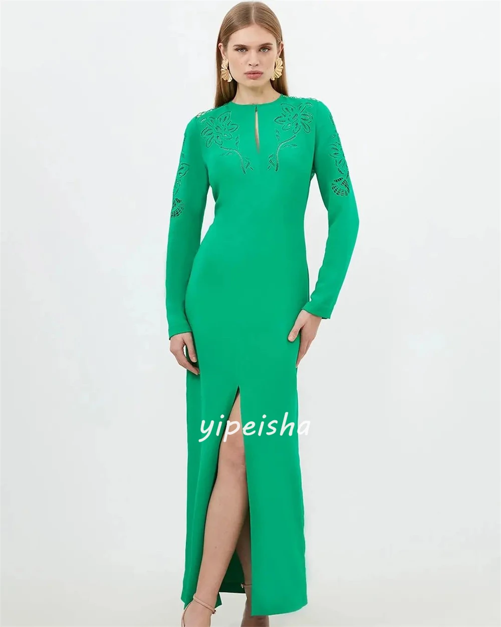 Simple Jersey Pattern Straight O-Neck Midi Dresses Celebrity Dresses Exquisite Modern Style Elegant High Quality Unisex