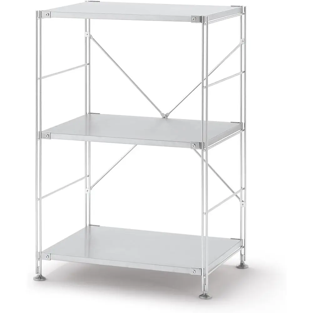 Compact Stainless Steel Shelving Unit, 22.8 x 16.1 x 32.7