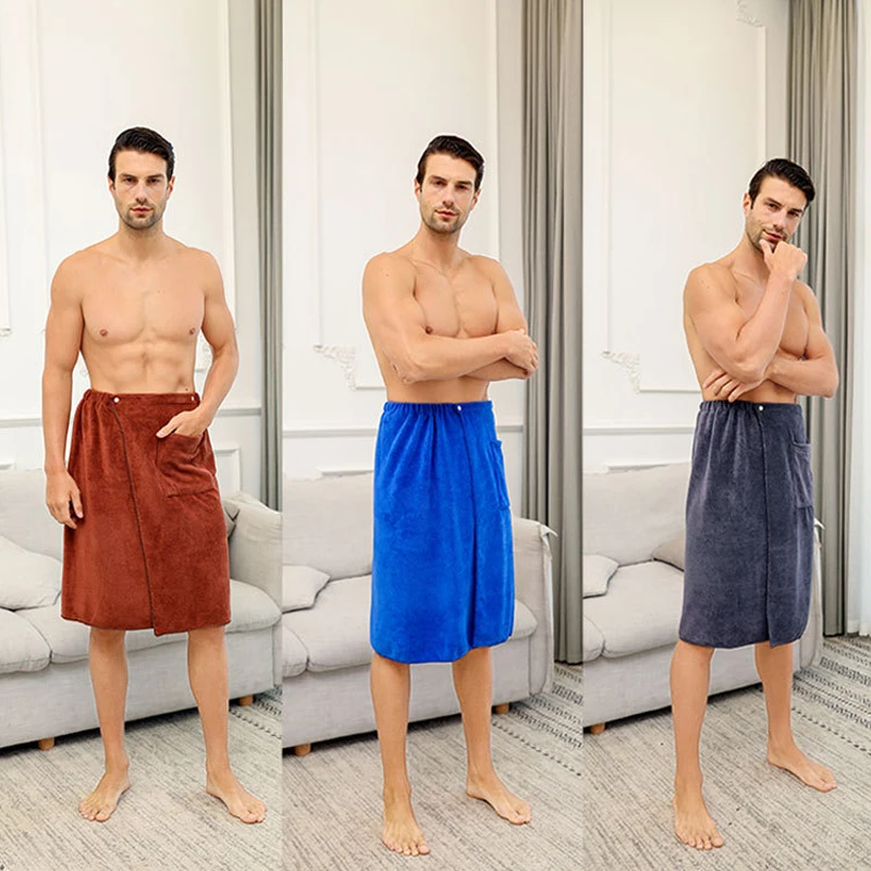 Men\'s soft  Absorbent Bath Towel Sexy Beach Skirt Anti-light Men\'s Bath Skirt Can Wear Towel Men\'s bath towel and beach towel