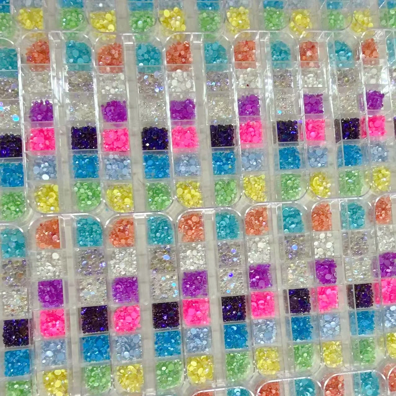 1 กล่อง Macaron ฟองลูกปัดเล็บสําหรับฤดูร้อน Rainbow Mermaid Tears เล็บ Charms Aurora ครึ่งทรงกลมแก้วตกแต่งเล็บ