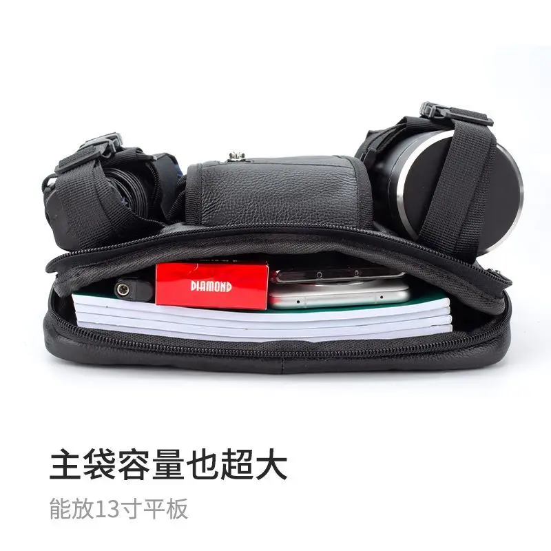 Men's shoulder crossbody bag, large capacity mobile phone compartment casual bag