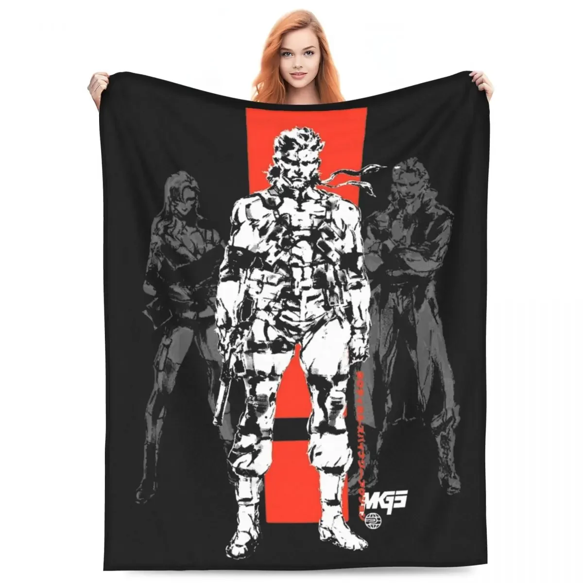 MGS Snake Metal Gear Solid Blankets Fleece Winter Portable Ultra-Soft Throw Blankets for Bedding Car Plush Thin Quilt