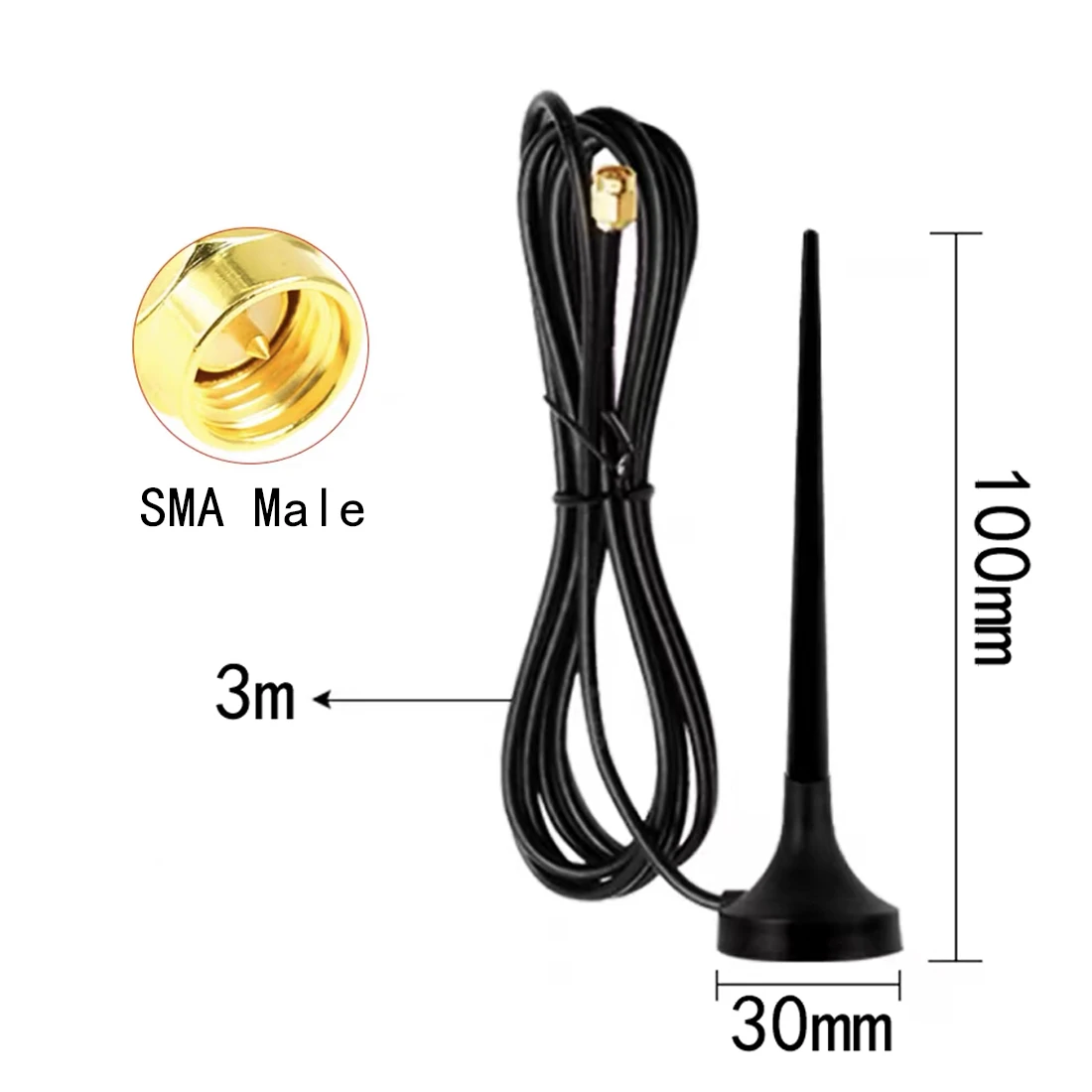 

1pc 3G GPRS GSM Antenna SMA/TS9 Connector 3.5dbi High Gain Magnetic Base Aerial for USB Modem 3G Wireless Router Antena VHF