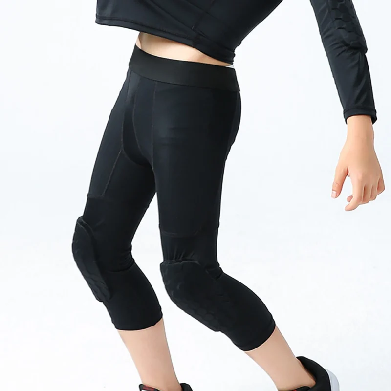 Pantalon d'entraînement de gardien de but pour enfants, genouillère mince, short de football skinny, protège-tibia pour enfants, sécurité sportive, FJJ