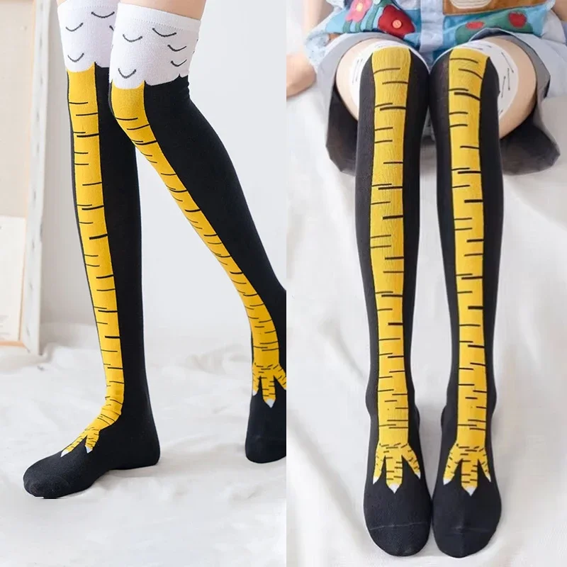 1-20Pairs Grappige 3D Kip Klauw Kniekousen voor Vrouwen Warme Dij Sokken Party Kostuum Vakantie Kerstcadeau