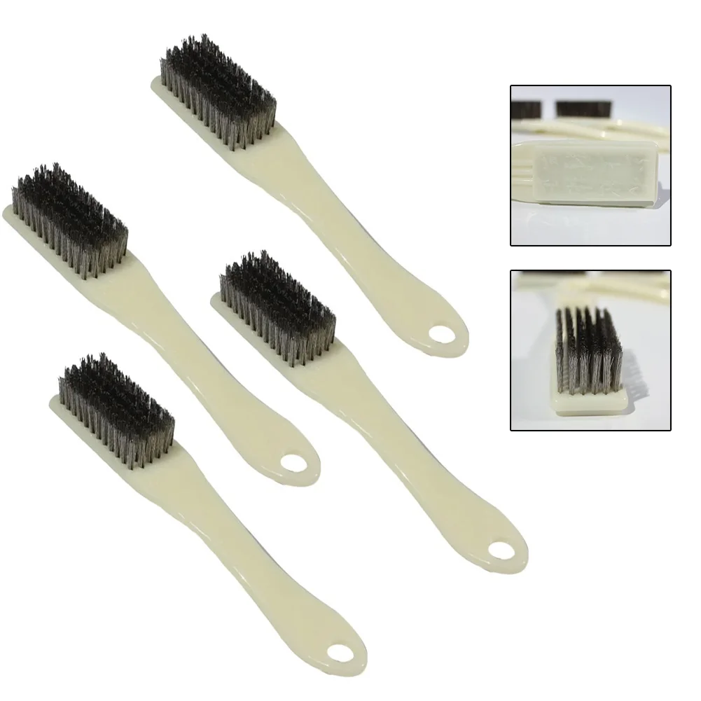 

4pcs 6rows Stainless Steel Wire Brush Walnut Brushes Length 17 Cm Mini Portable Cleaning-Brushes Plastic Handles