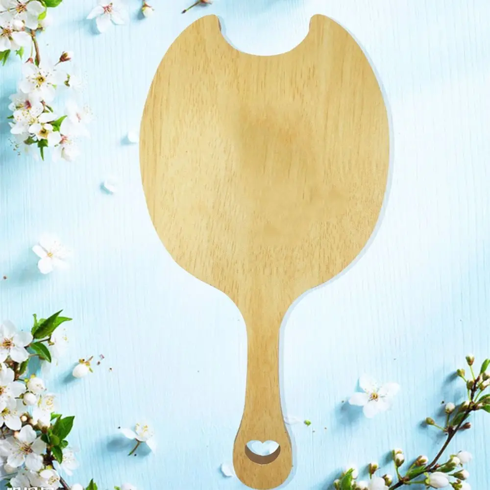 Creative Makeup Mirror with Handle Portable with Animal Ears Handheld Mirror with Hanging Hole Single-Sided Cosmetic Mirror