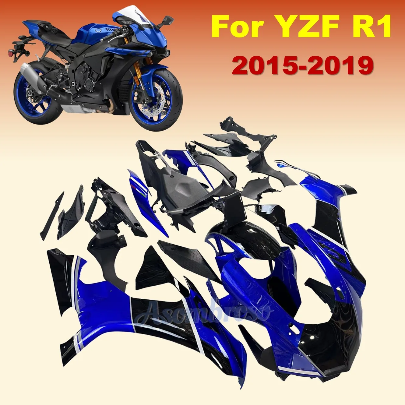 For YZF-R1 2015 YZF R1 2019 Motorcycle Full Surround Fairing Conversion Kit YZFR1 2016 2017 2018 Trim Housing